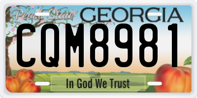 GA license plate CQM8981