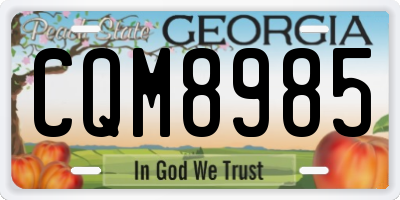 GA license plate CQM8985