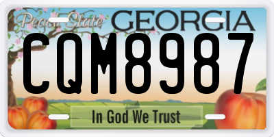 GA license plate CQM8987