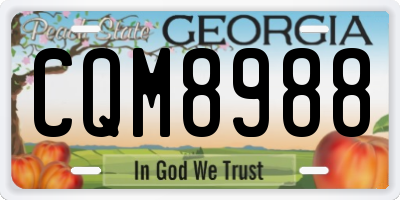 GA license plate CQM8988
