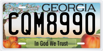 GA license plate CQM8990