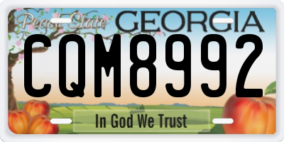 GA license plate CQM8992