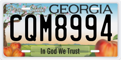 GA license plate CQM8994