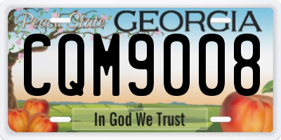 GA license plate CQM9008