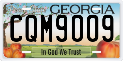 GA license plate CQM9009