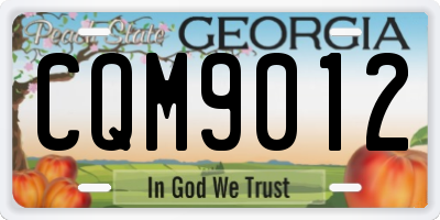 GA license plate CQM9012