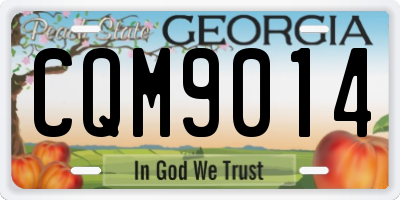 GA license plate CQM9014
