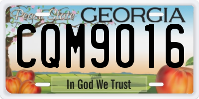 GA license plate CQM9016