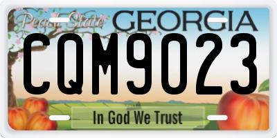 GA license plate CQM9023