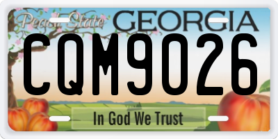 GA license plate CQM9026