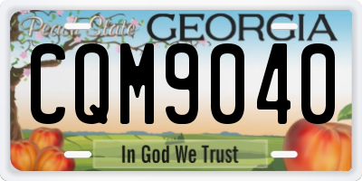 GA license plate CQM9040