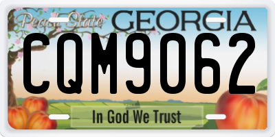 GA license plate CQM9062