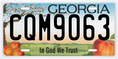 GA license plate CQM9063