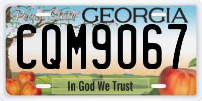 GA license plate CQM9067