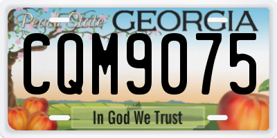 GA license plate CQM9075