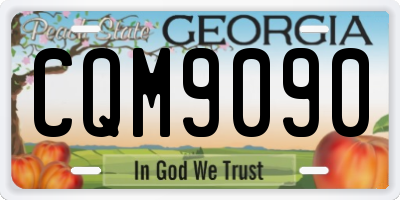 GA license plate CQM9090