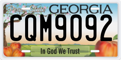 GA license plate CQM9092