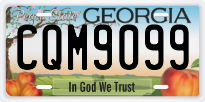 GA license plate CQM9099