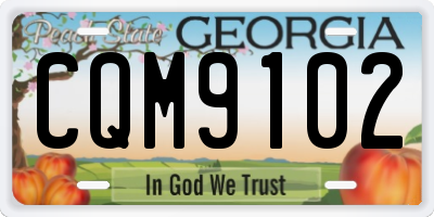GA license plate CQM9102