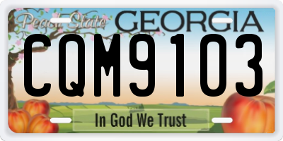 GA license plate CQM9103