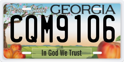 GA license plate CQM9106