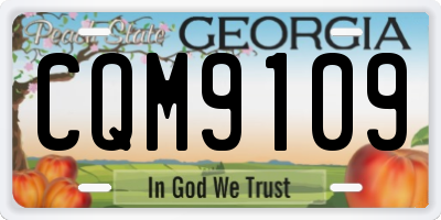 GA license plate CQM9109