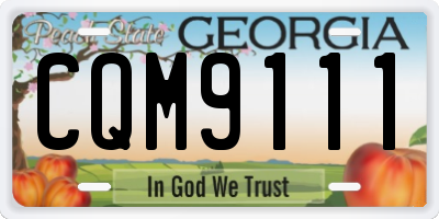 GA license plate CQM9111