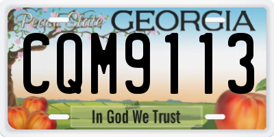 GA license plate CQM9113