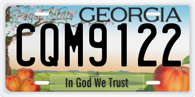 GA license plate CQM9122