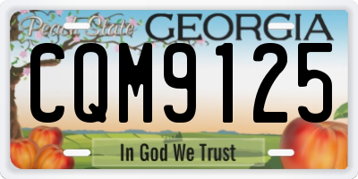 GA license plate CQM9125