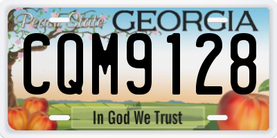 GA license plate CQM9128