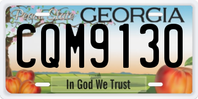 GA license plate CQM9130