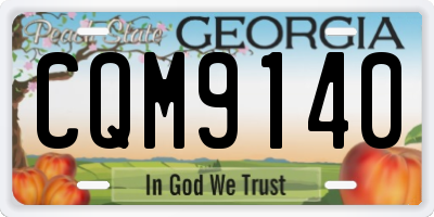 GA license plate CQM9140