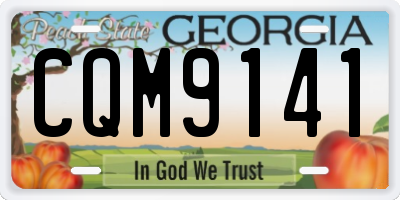 GA license plate CQM9141