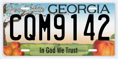 GA license plate CQM9142
