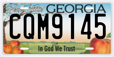 GA license plate CQM9145