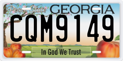 GA license plate CQM9149