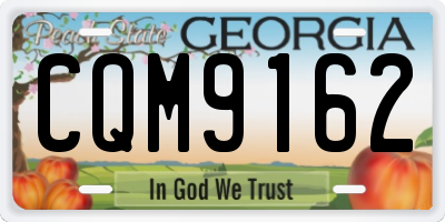 GA license plate CQM9162