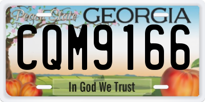 GA license plate CQM9166