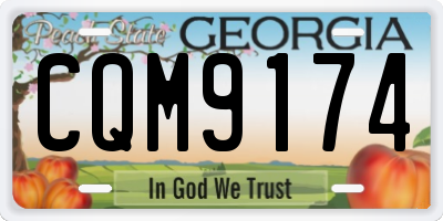GA license plate CQM9174