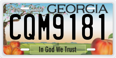 GA license plate CQM9181