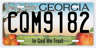 GA license plate CQM9182