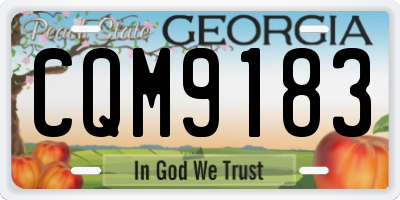 GA license plate CQM9183