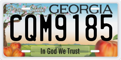 GA license plate CQM9185