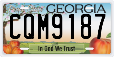 GA license plate CQM9187