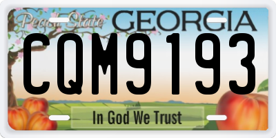 GA license plate CQM9193