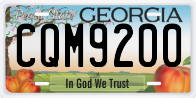 GA license plate CQM9200