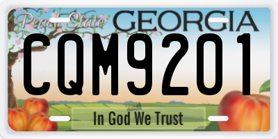 GA license plate CQM9201