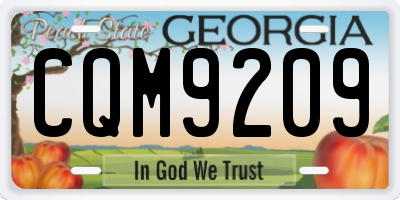 GA license plate CQM9209