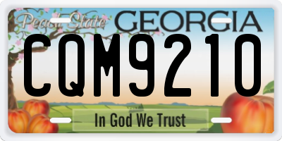 GA license plate CQM9210